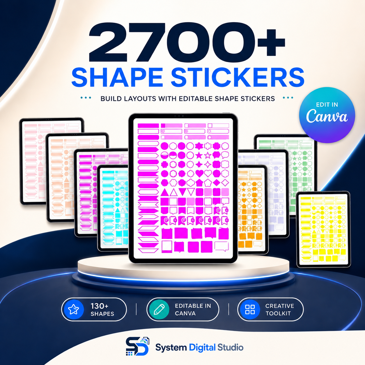 Digital Planner Stickers Bundle – 6,000 PNG Icons & Shapes