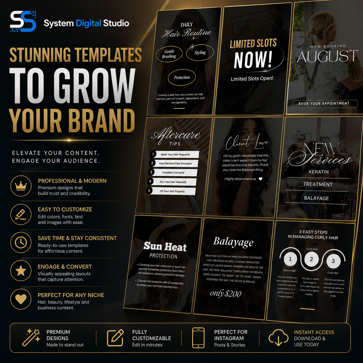 Hairstylist Templates | Hair Salon Instagram Posts