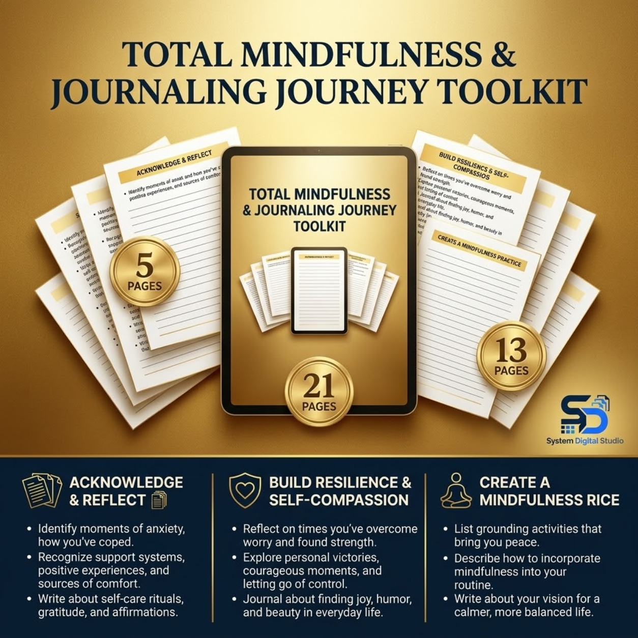 Anxiety & Mindfulness Worksheet | Printable Self-Care Journal