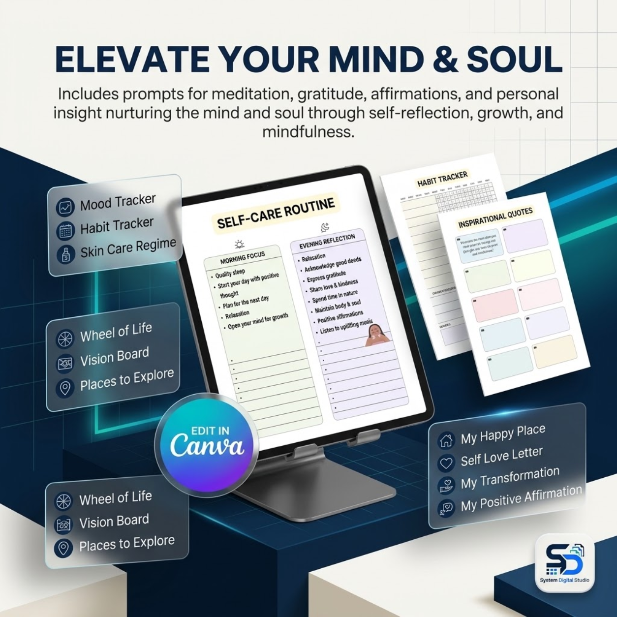 70-Page PLR Manifestation Planner | Law of Attraction Printable