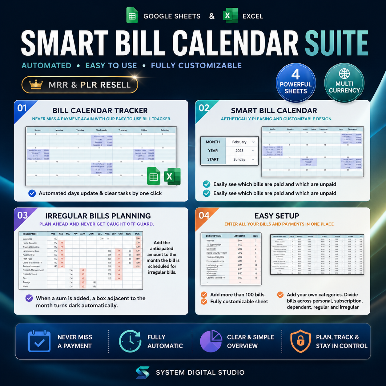 Budget Spreadsheet Bundle with PLR & MRR