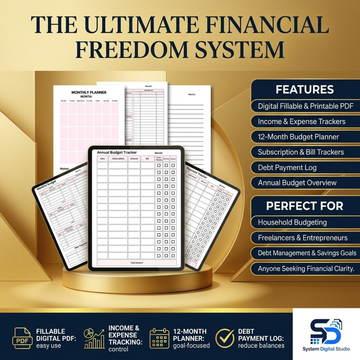 Budget Planner & Expense Tracker | Printable Finance Worksheet