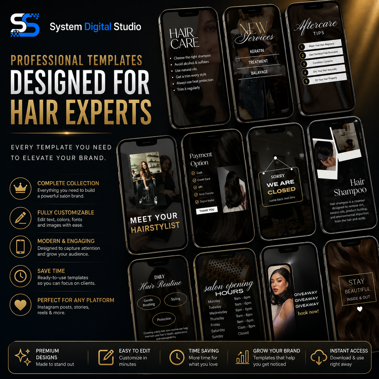 Hairstylist Templates | Hair Salon Instagram Posts