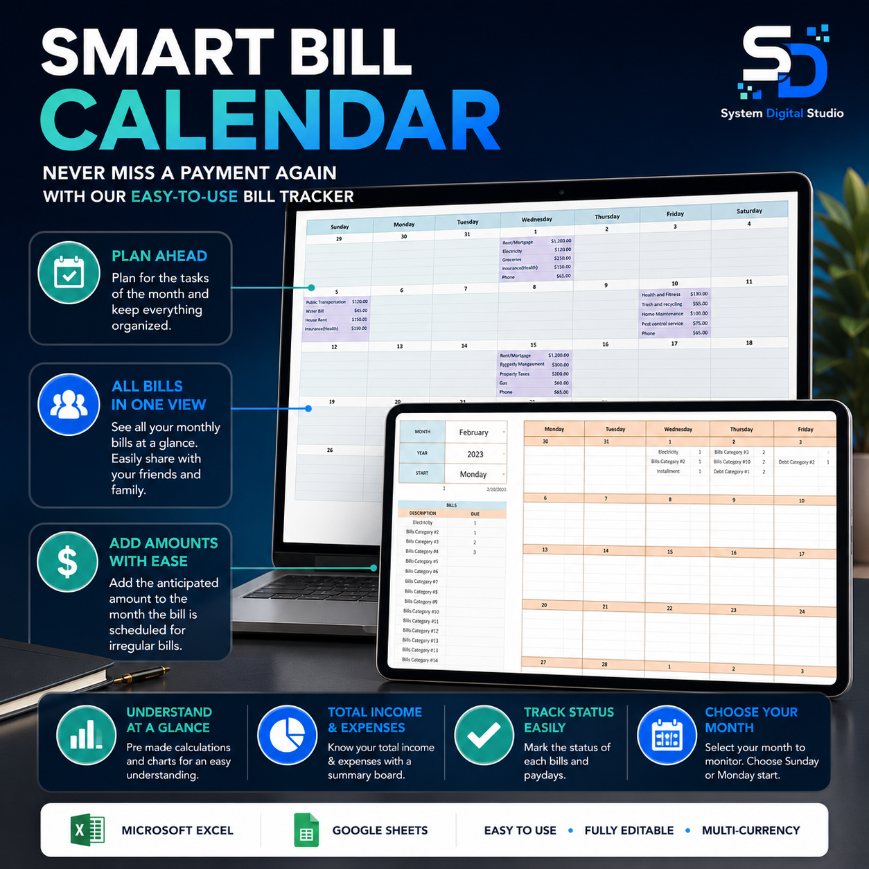 Personal Finance Budget Spreadsheet | Excel & Google Sheets