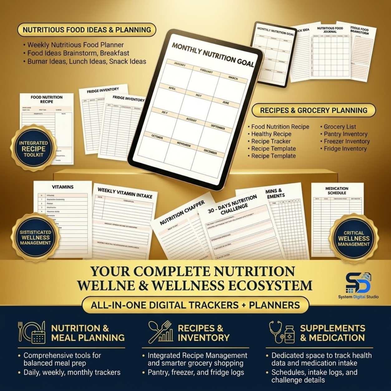 Nutrition Planner & Meal Tracker | Printable Food Journal