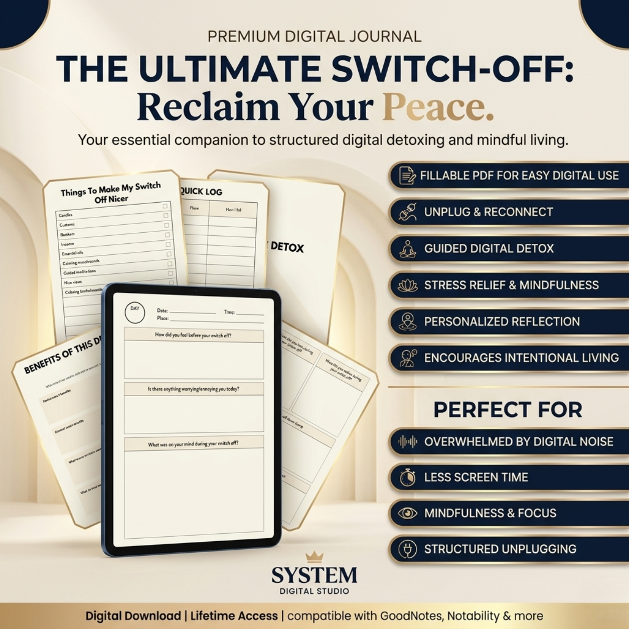 Switch Off Worksheet | Fillable PDF | Printable Planner
