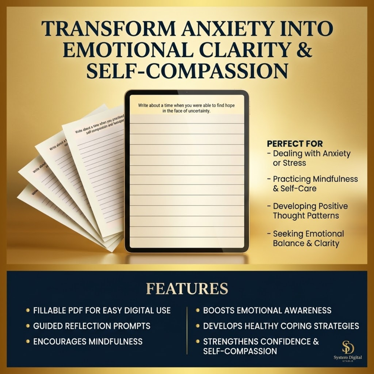 Anxiety & Mindfulness Worksheet | Printable Self-Care Journal