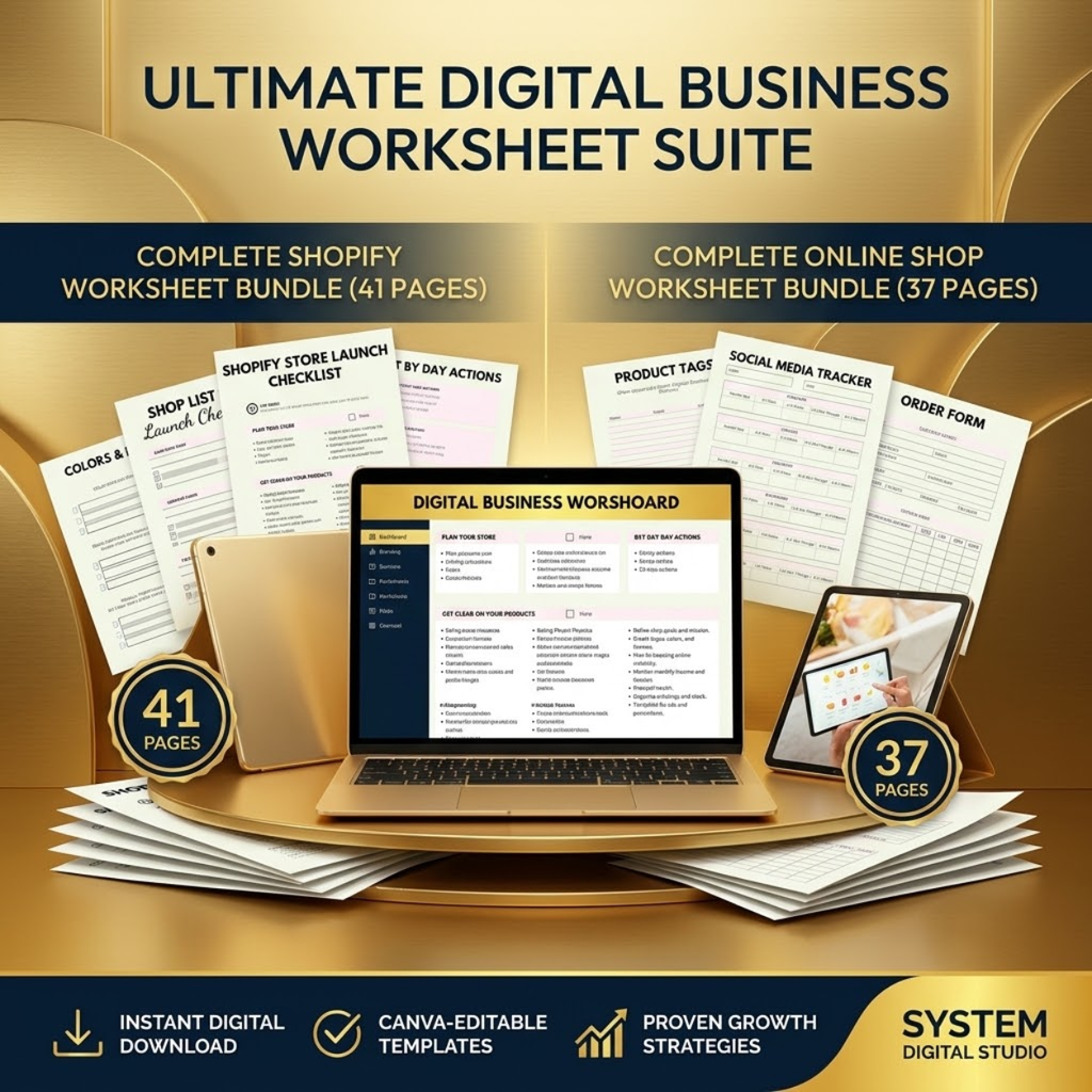 Etsy Seller Business Planner | Online Shop & Digital Product Worksheets