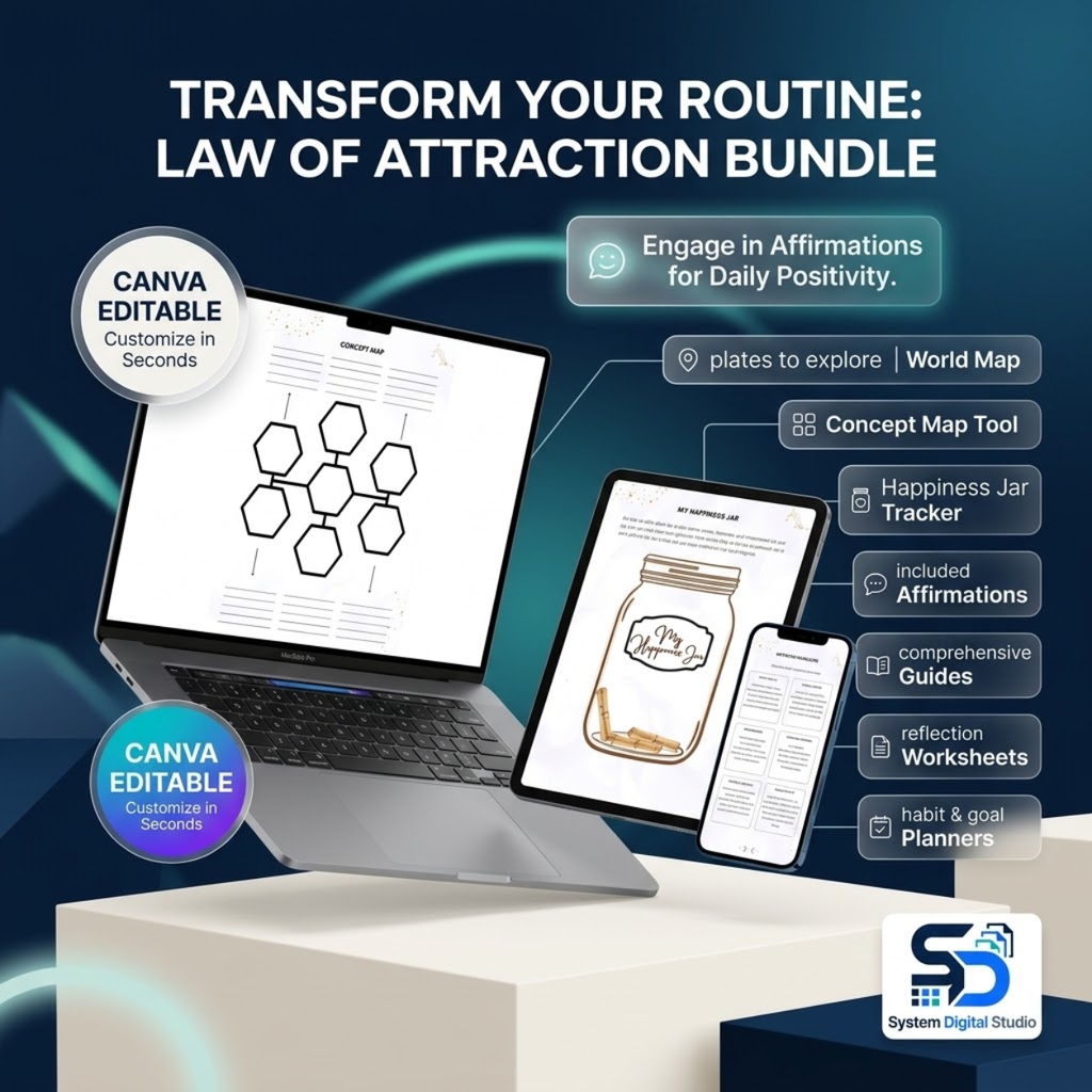 70-Page PLR Manifestation Planner | Law of Attraction Printable