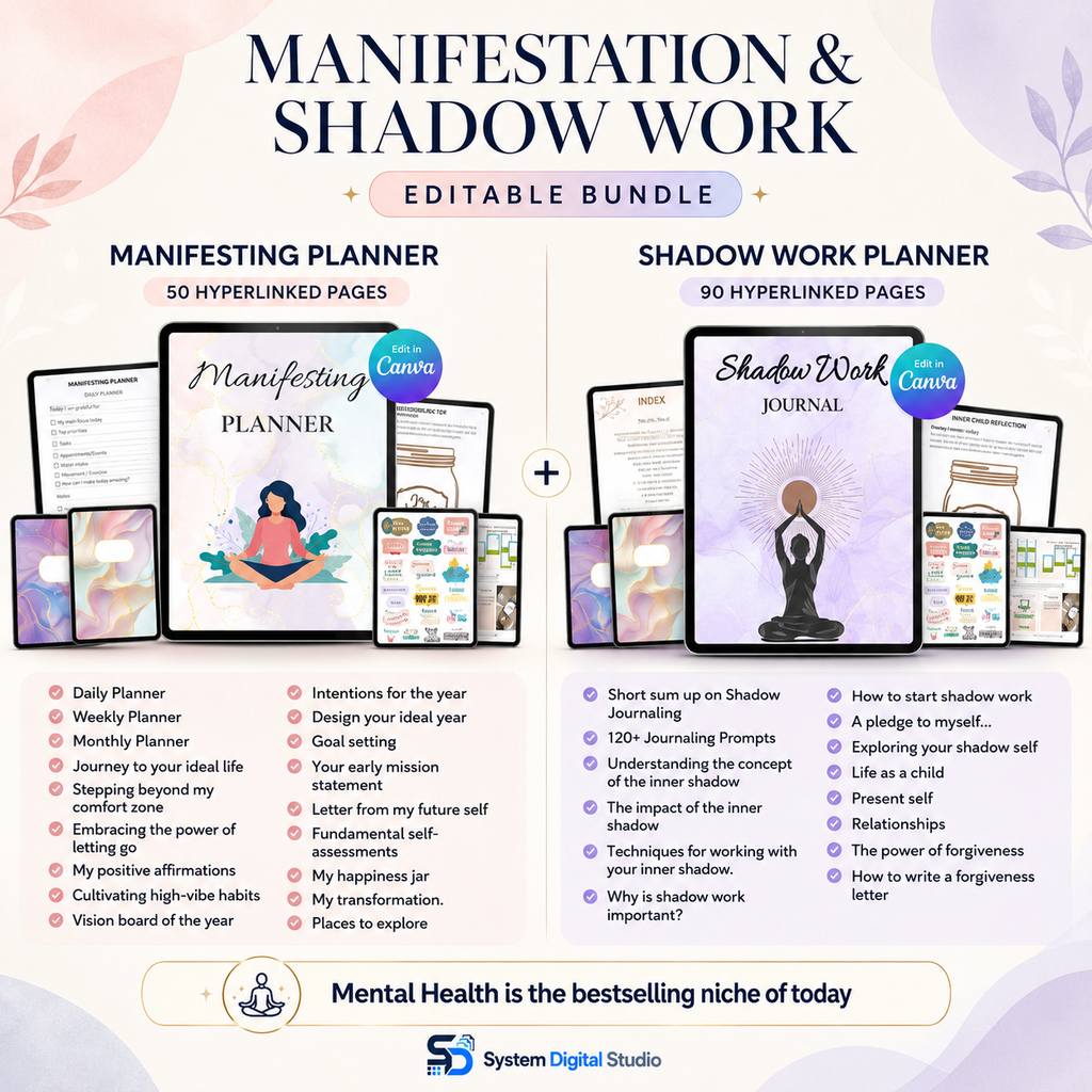 Hyperlinked Digital Planner Bundle with PLR Rights