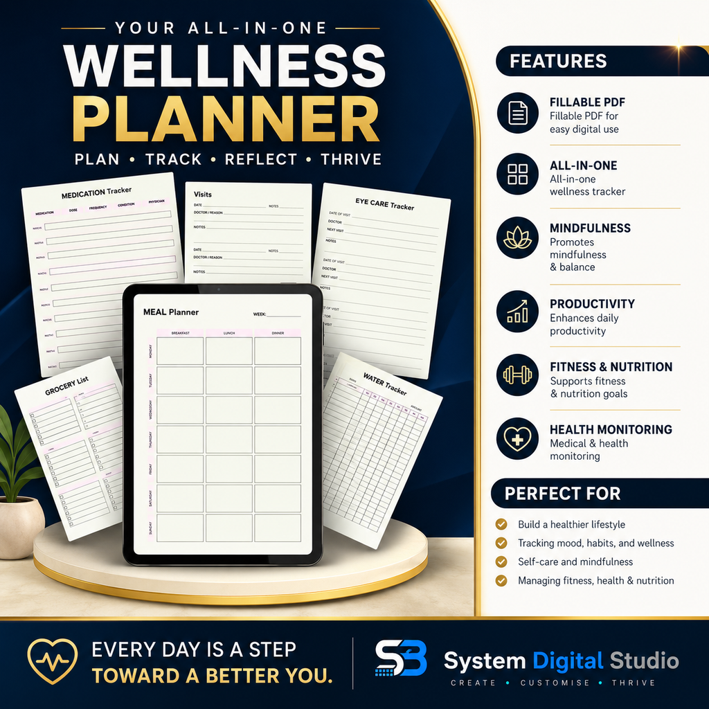 Wellness Worksheet | Fillable PDF & Printable Planner