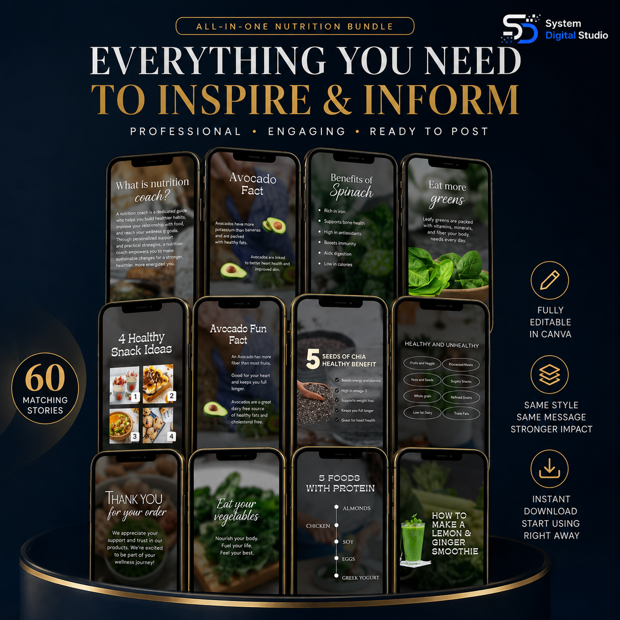 Nutrition Coach Templates | Dietitian & Wellness Coach Instagram Templates