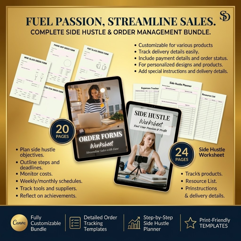 Etsy Seller Business Planner | Online Shop & Digital Product Worksheets