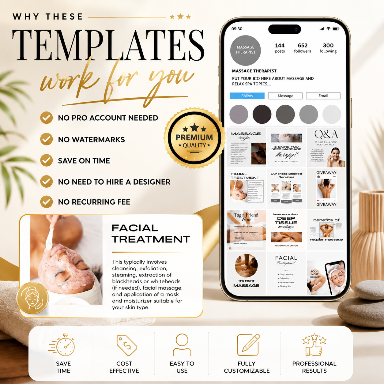Massage Templates | Massage Therapy Social Media Templates