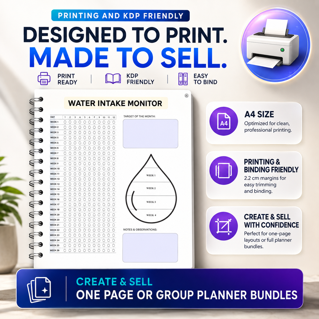 PLR Fitness Printable Planner | Editable Canva Planner