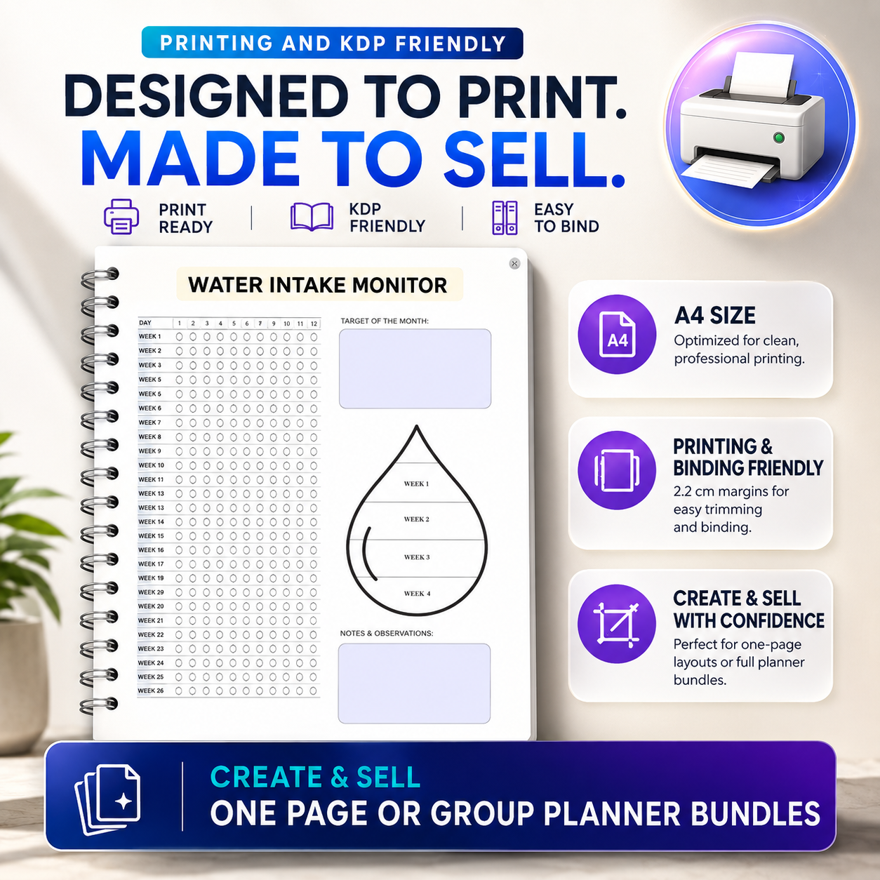 PLR Fitness Printable Planner | Editable Canva Planner
