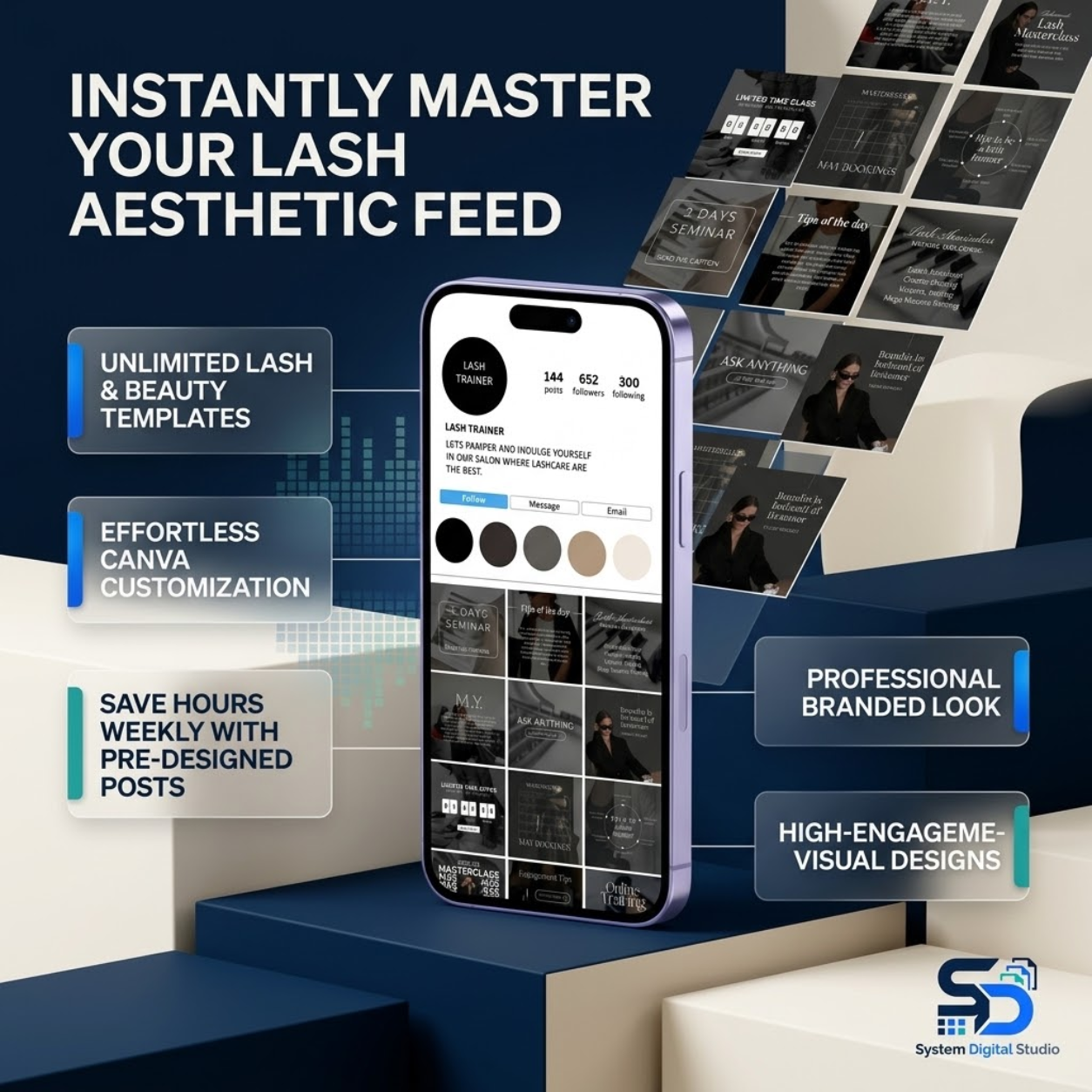 Lash Tech Trainer Templates | Lash Tech Social Media Posts