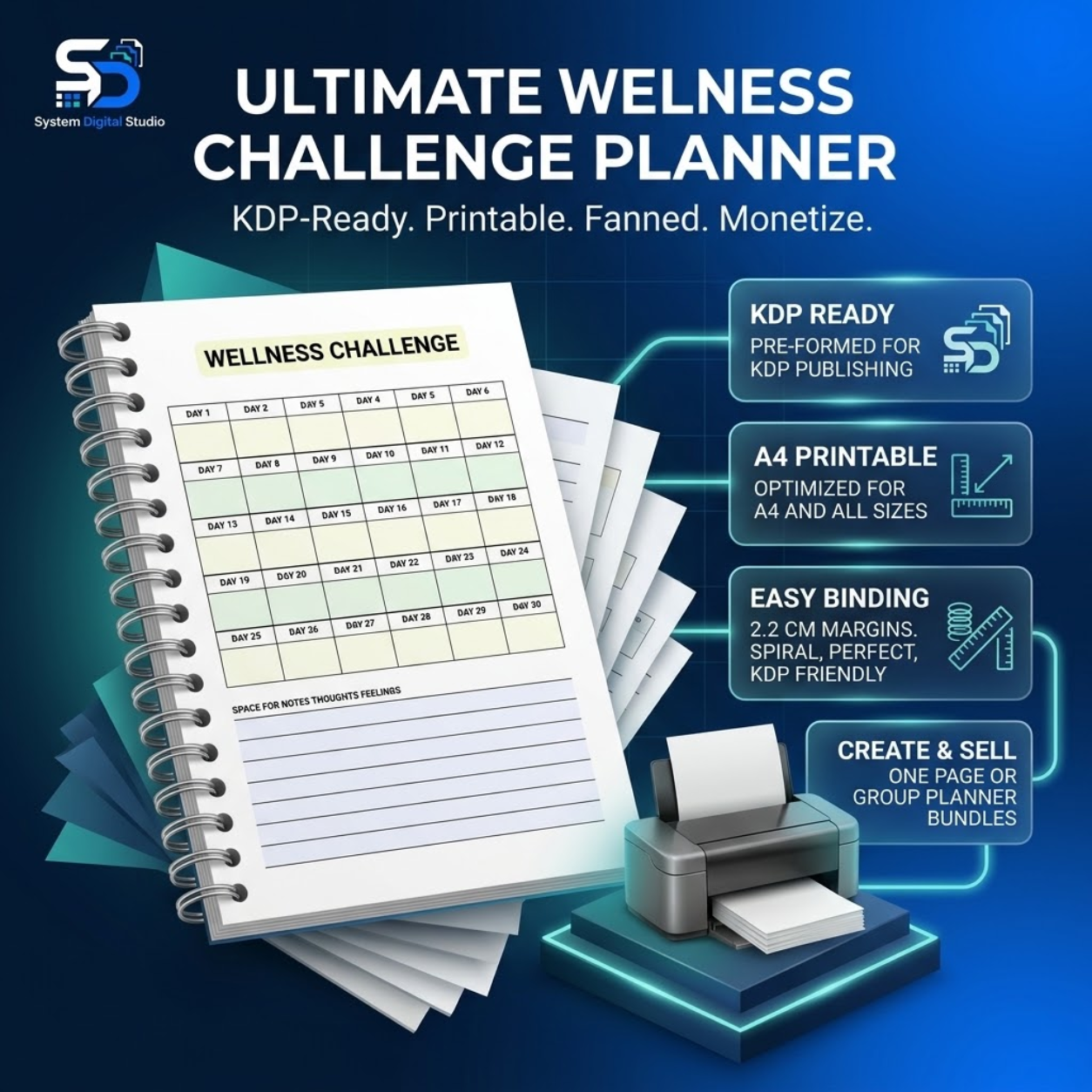45-Page PLR Printable Lifestyle Planner | Editable Canva Template