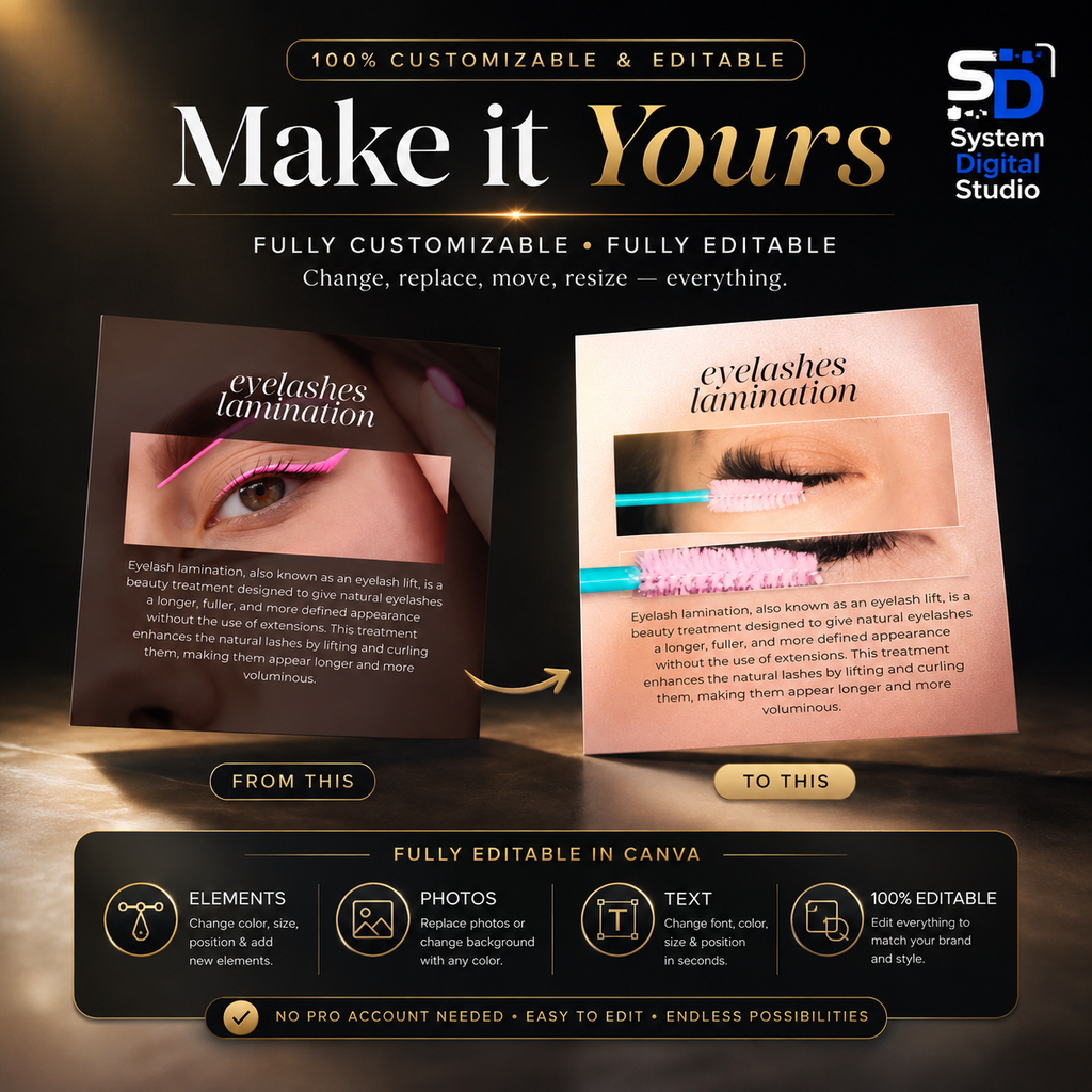 120 Lash Lift Instagram Templates | Lash Tech Social Media Posts