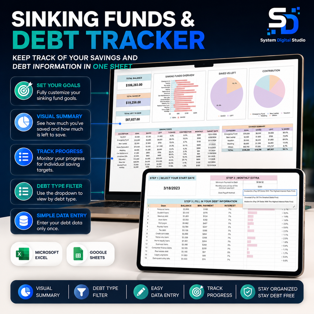 Personal Finance Budget Spreadsheet | Excel & Google Sheets
