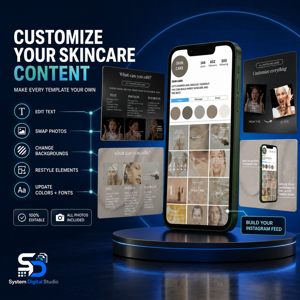 Beauty & Esthetician Canva Template Bundle