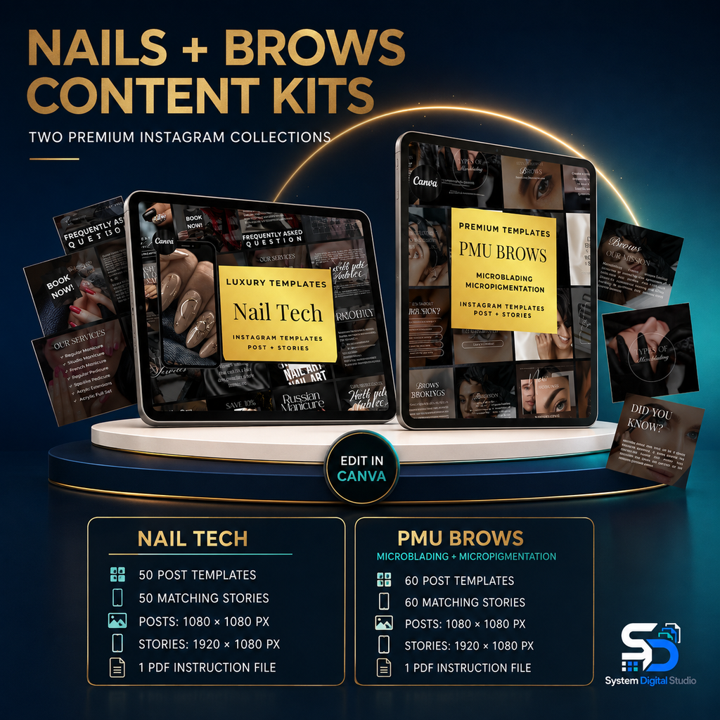 Beauty & Esthetician Canva Template Bundle