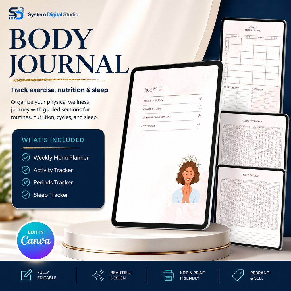 PLR Printable Self Care Planner | Editable Canva Template