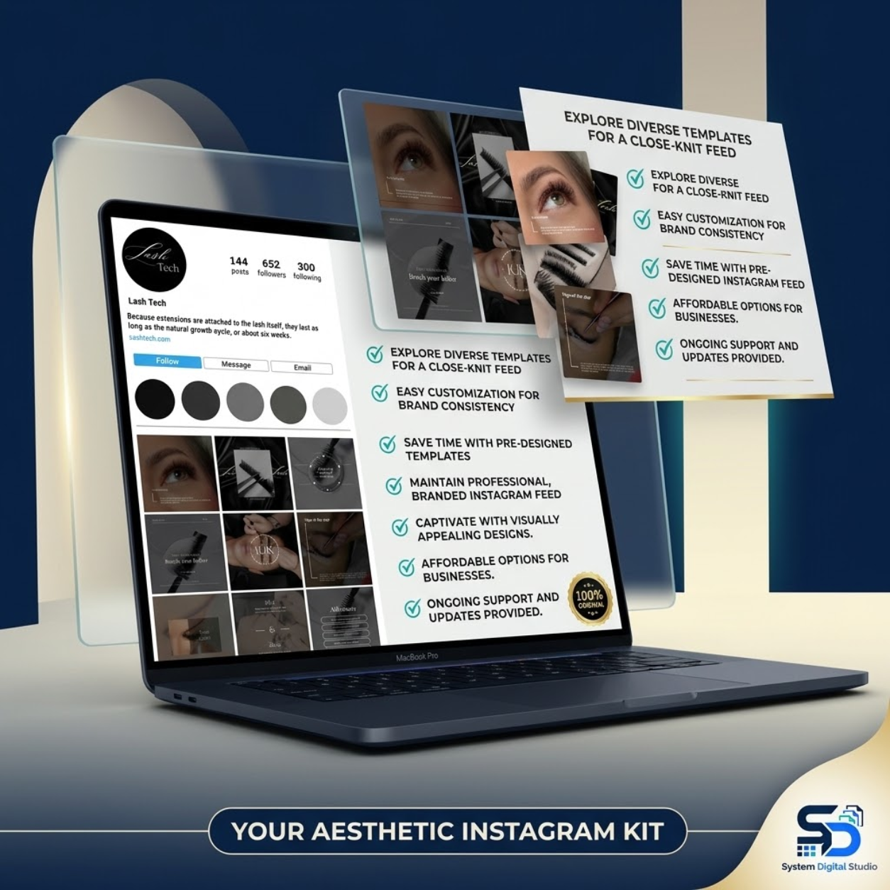 120 Lash Tech Instagram Templates | Lash Stylist Social Media Posts