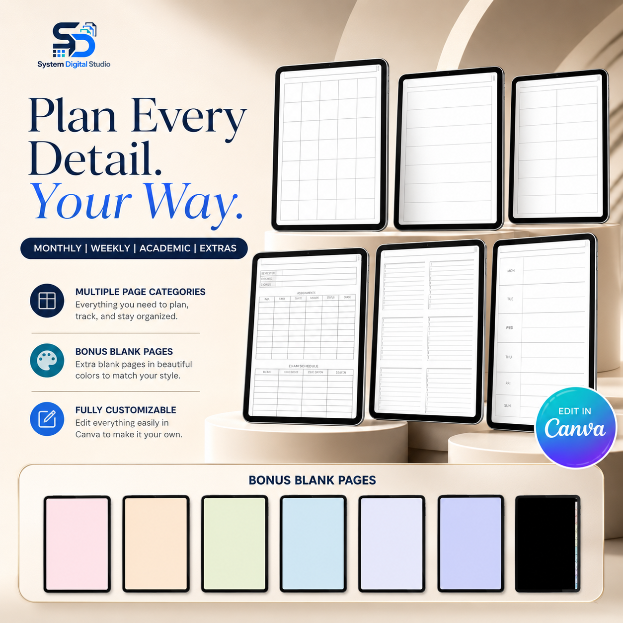 Digital Notebook Planner with Master Resell Rights