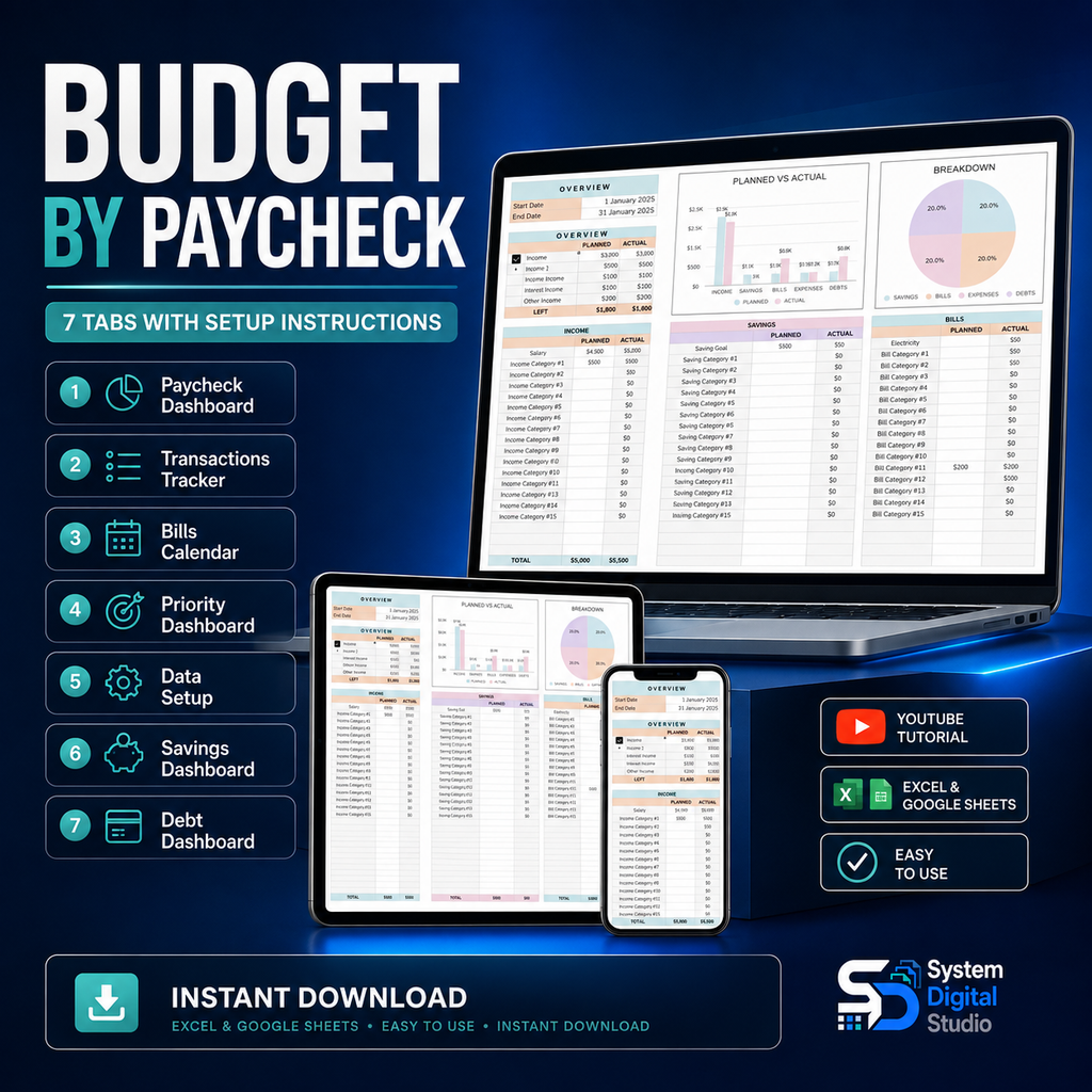 Smart Budget Spreadsheet Bundle with Master Resell Rights