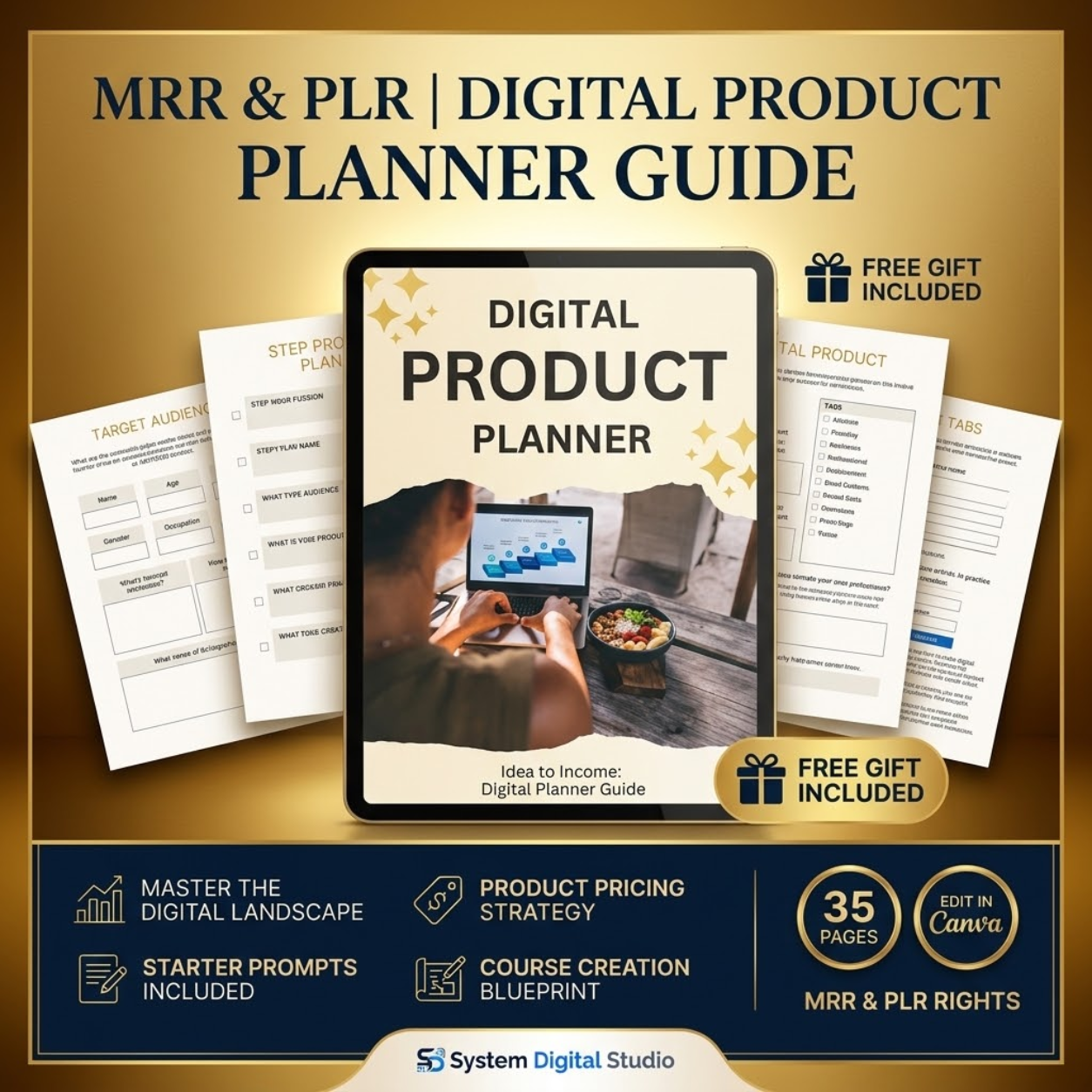 Digital Product Planner | Editable PLR MRR Business Guide