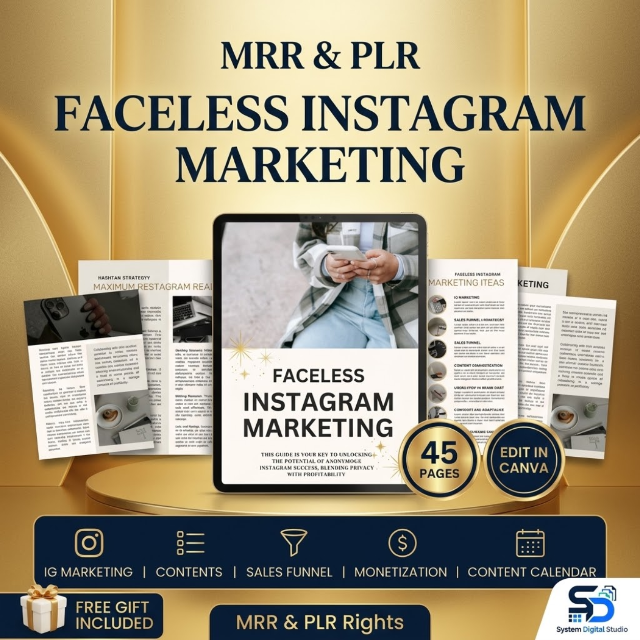 Faceless Instagram Marketing Guide | Editable PLR MRR Ebook
