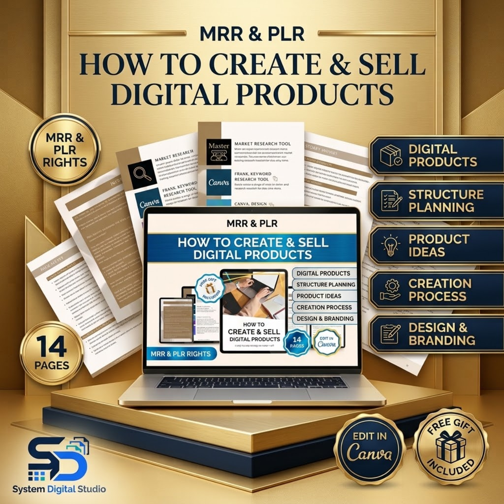 How to Create & Sell Digital Products | Editable PLR MRR Ebook