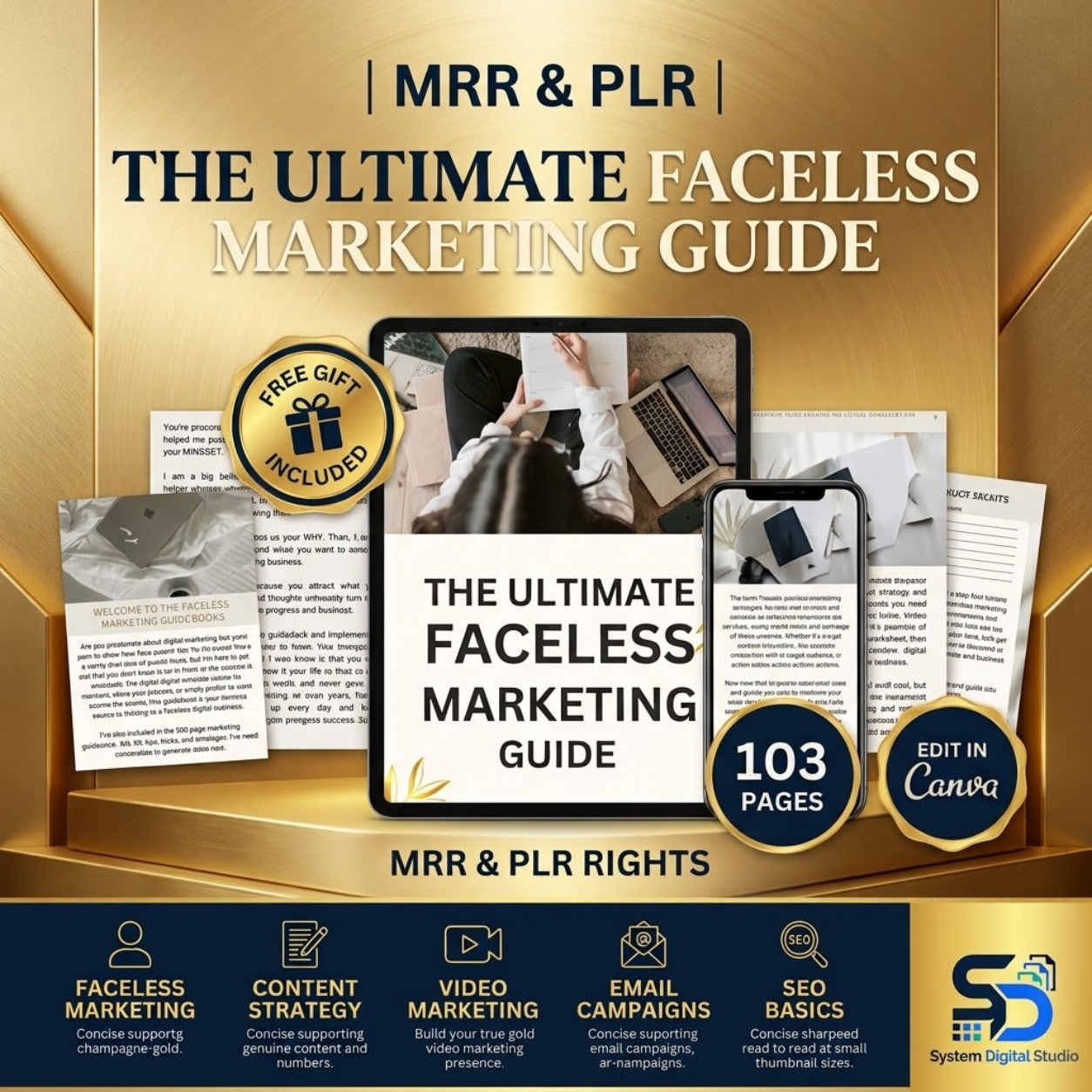 Faceless Marketing Guide | Editable PLR MRR Ebook