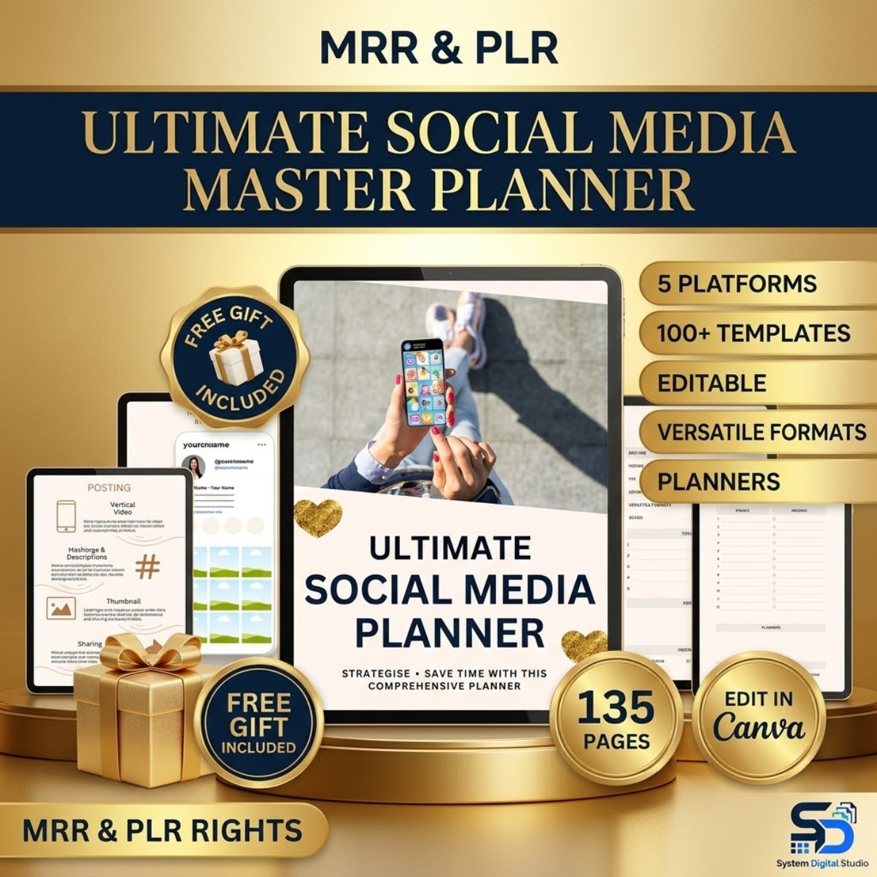 Social Media Content Planner | Editable PLR MRR Templates